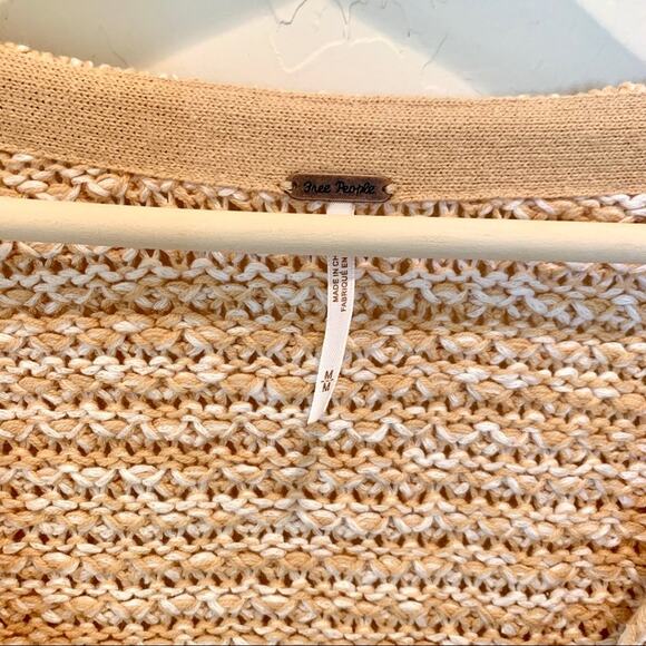 Free People muted yellow loose knit sweater size medium - Picture 5 of 11